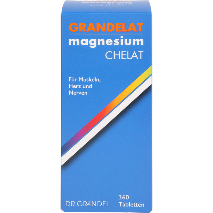 Grandelat Magnesium Chelat Tabletten für Muskeln, Herz und Nerven, 360 pc Tablettes