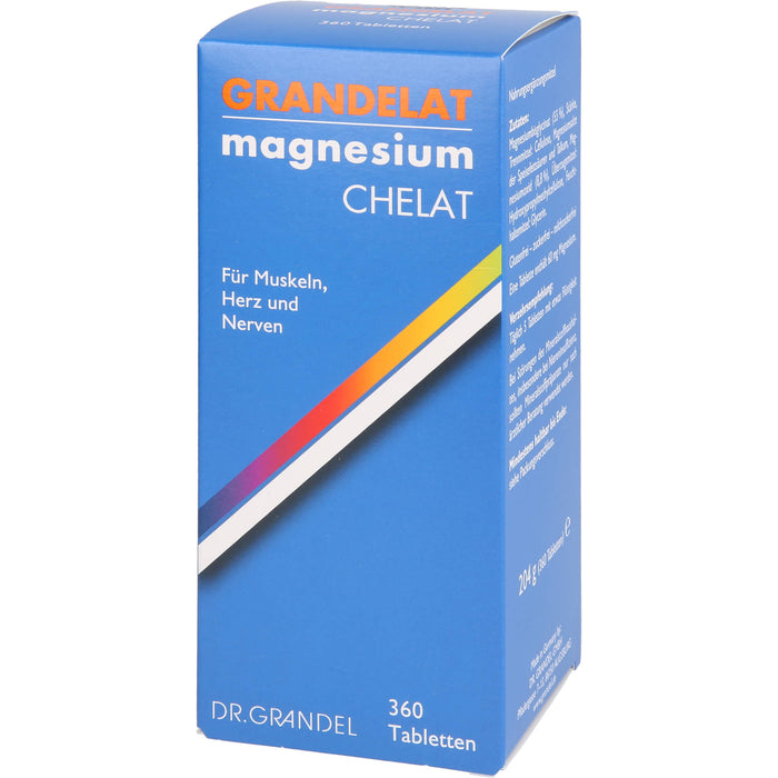 Grandelat Magnesium Chelat Tabletten für Muskeln, Herz und Nerven, 360 St. Tabletten