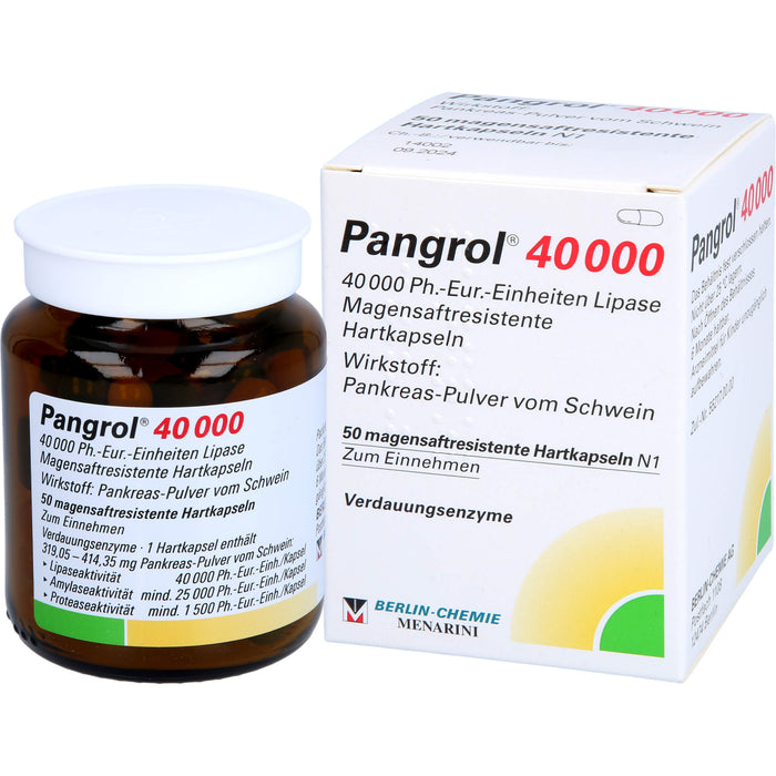 Pangrol 40000 Kapseln Verdauungsenzyme, 50 St. Kapseln