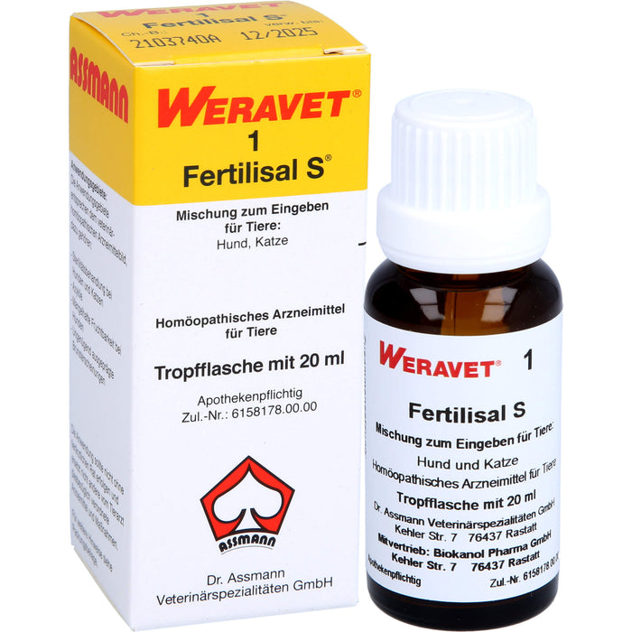 Weravet 1 Fertilisal S Mischung für Tiere, 20 ml Lösung