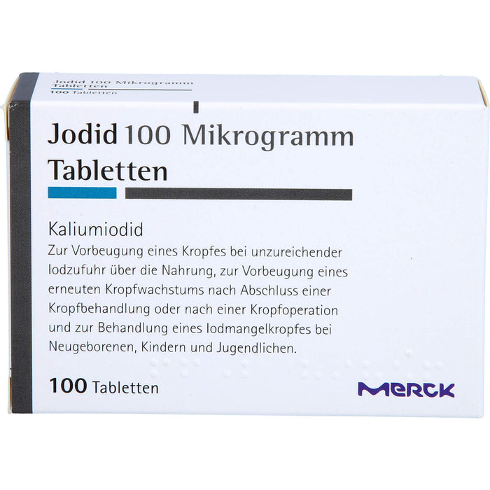 MERCK Jodid 100 Mikrogramm Tabletten, 100 pc Tablettes