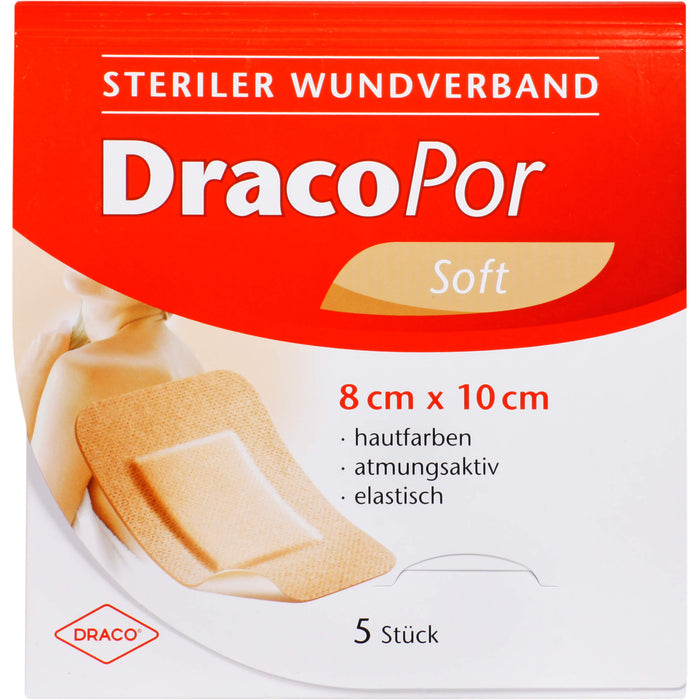 Dracopor Wundverband steril hautfarben steril 8 x 10 cm, 5 pc Pansements