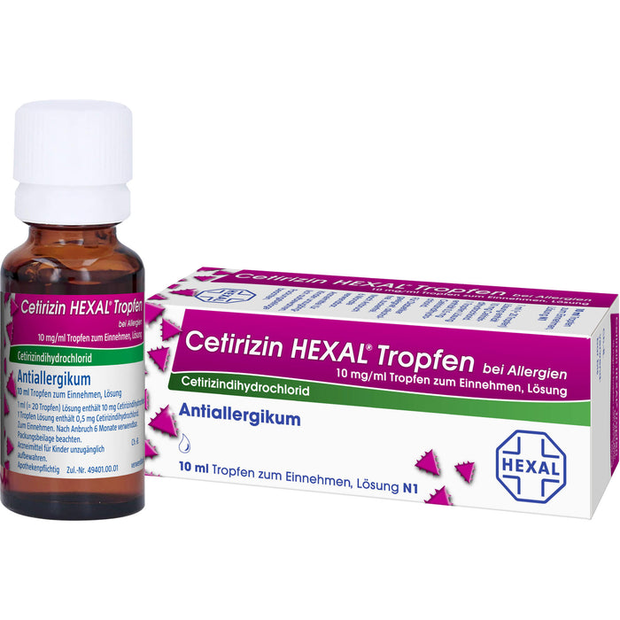 Cetirizin HEXAL Tropfen bei Allergien, 10 ml Lösung