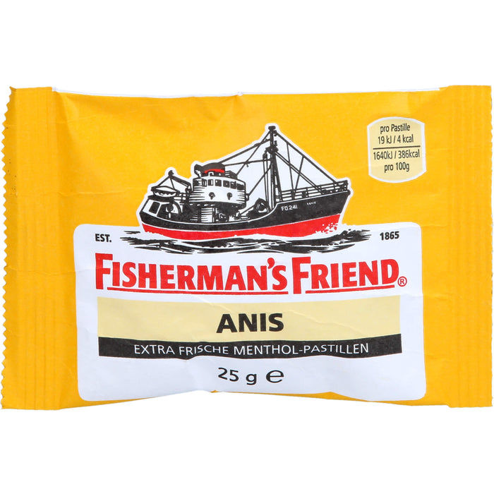 FISHERMAN’S FRIEND Anis mit Zucker Menthol-Pastillen, 25 g Pastilles