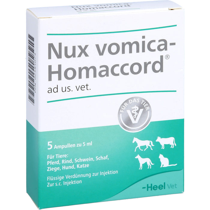 Nux vomica-Homaccord ad us. vet. für Tiere Ampullen, 5 St. Ampullen