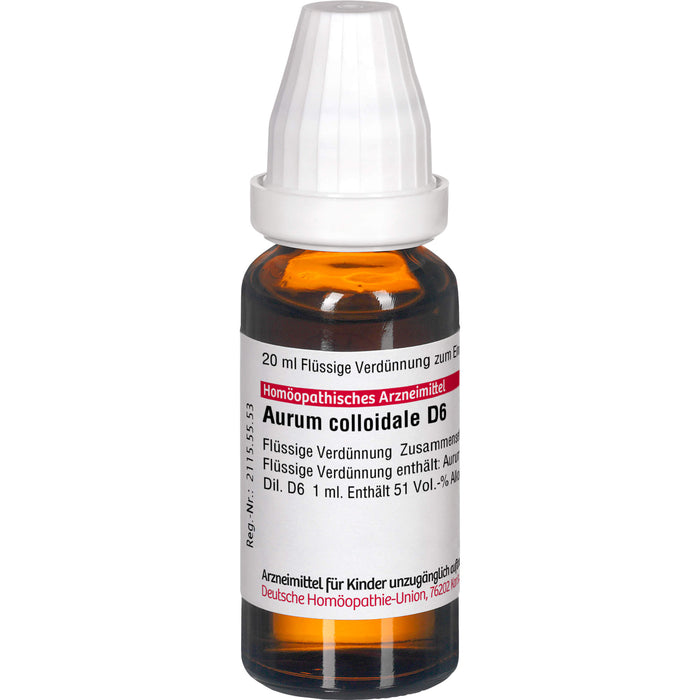 Aurum colloidale D6 DHU Dilution, 20 ml Lösung