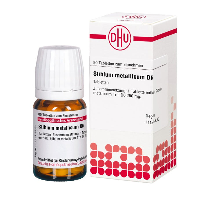 Stibium metallicum D6 DHU Tabletten, 80 St. Tabletten