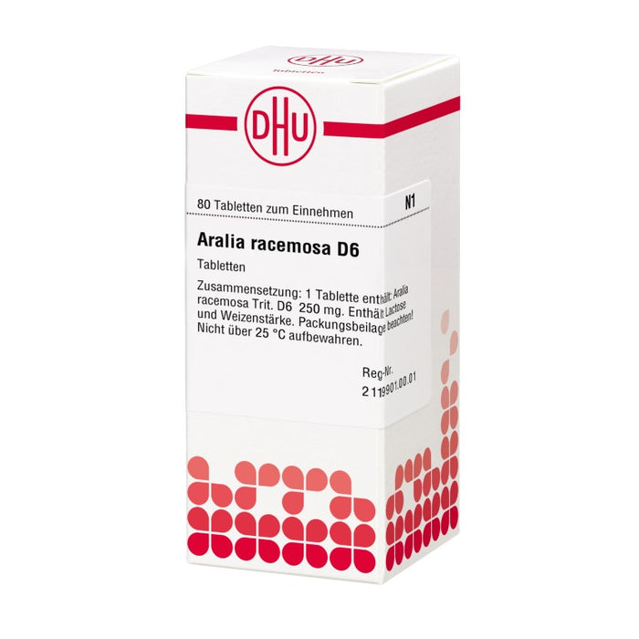 Aralia racemosa D6 DHU Tabletten, 80 St. Tabletten