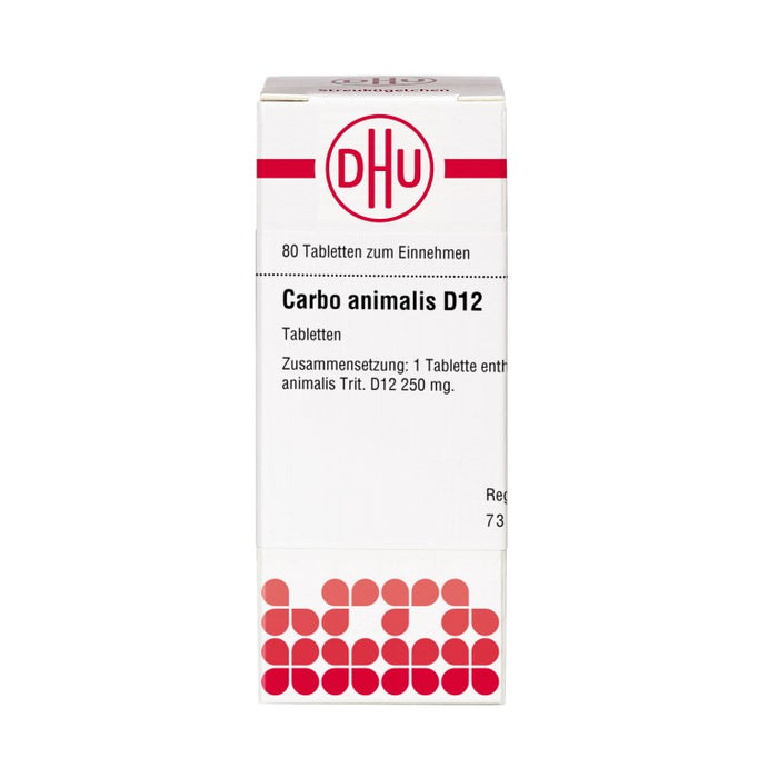 Carbo animalis D12 DHU Tabletten, 80 St. Tabletten