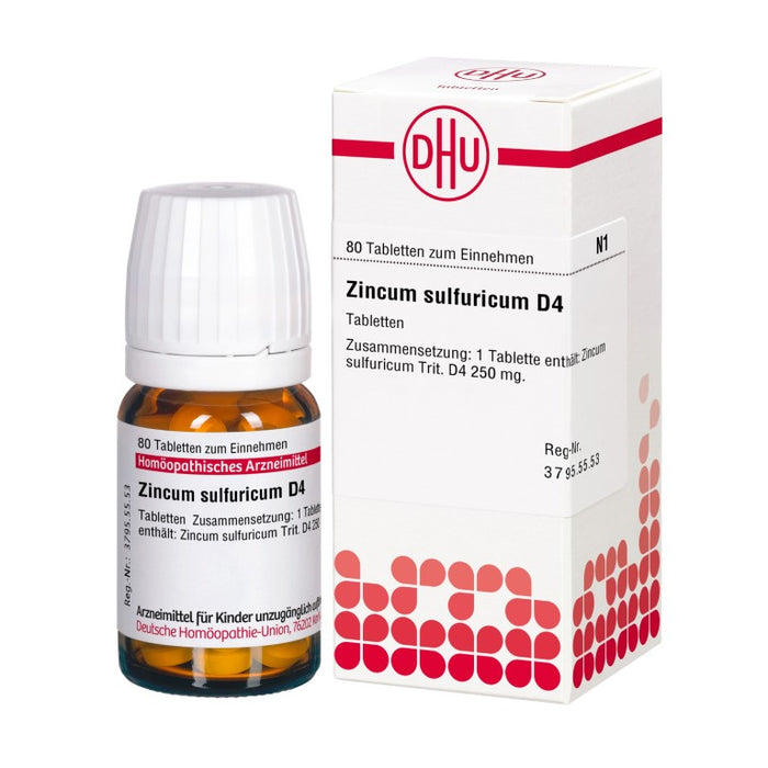 DHU Zincum sulfuricum D4 Tabletten, 80 St. Tabletten