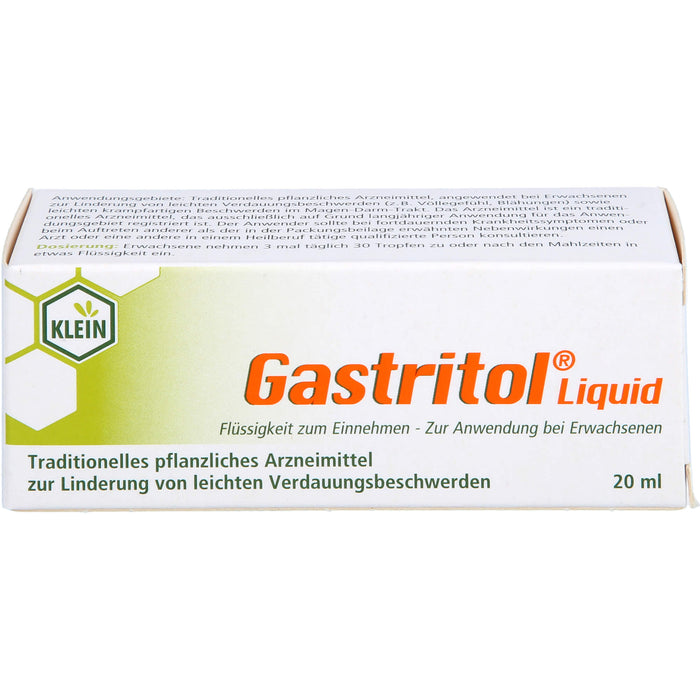 Gastritol Liquid zur Linderung von leichten Verdauungsbeschwerden, 20 ml Lösung