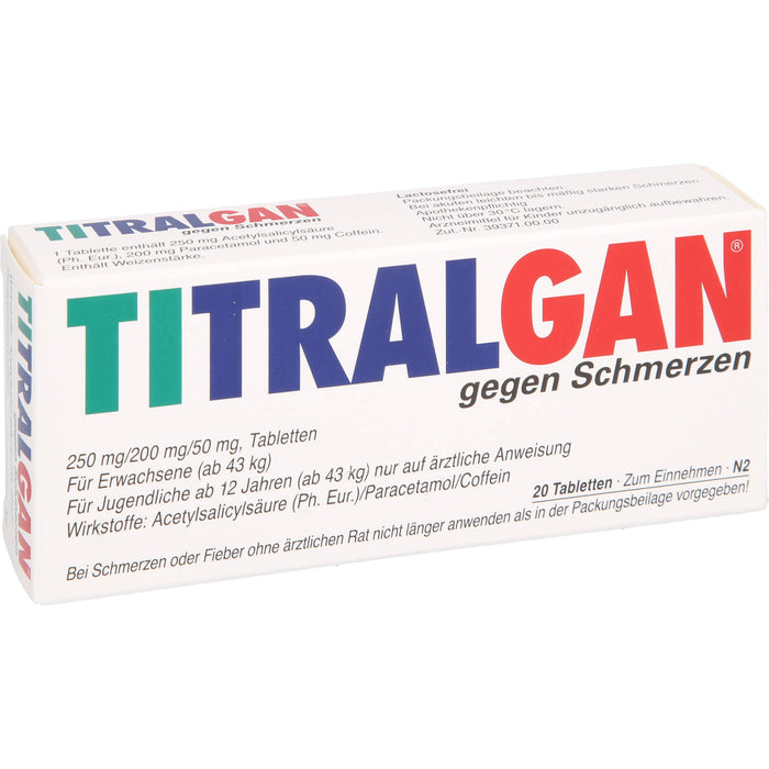 TITRALGAN gegen Schmerzen Tabletten, 20 St. Tabletten