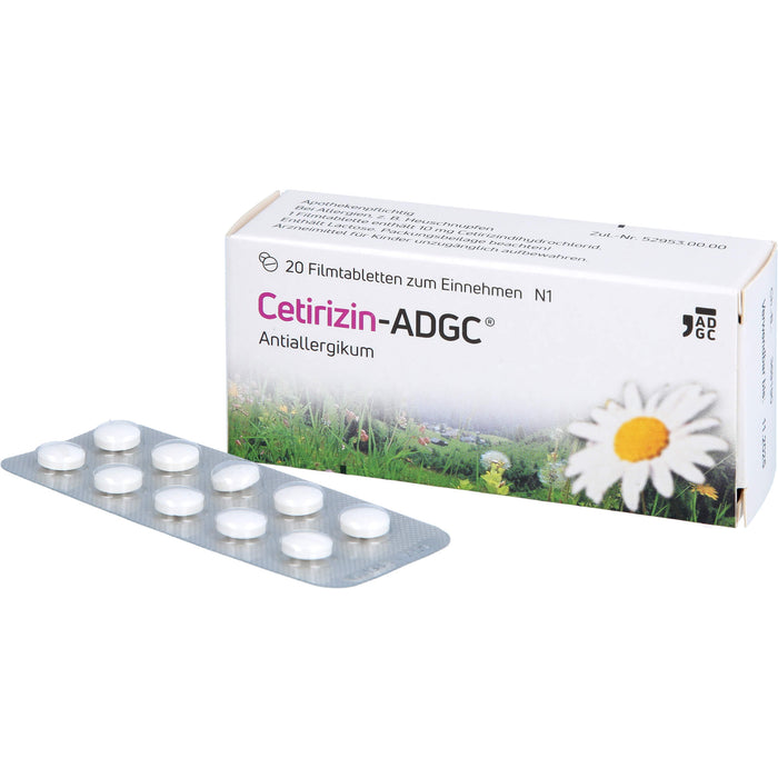 Cetirizin-ADGC Tabletten bei Allergien, 20 pcs. Tablets