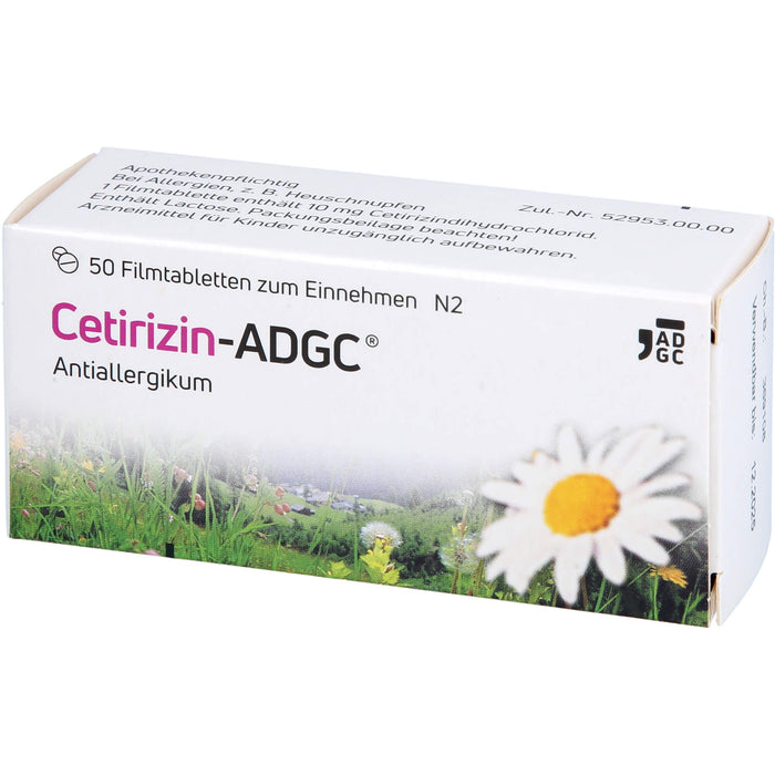 Cetirizin-ADGC Filmtabletten bei Allergien, 50 pc Tablettes