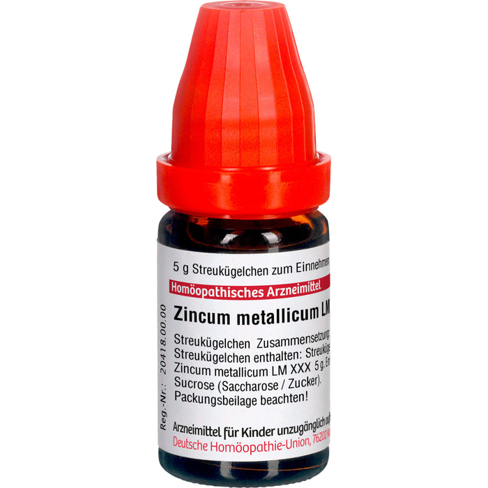 Zincum metallicum LM XXX DHU Globuli, 5 g Globuli