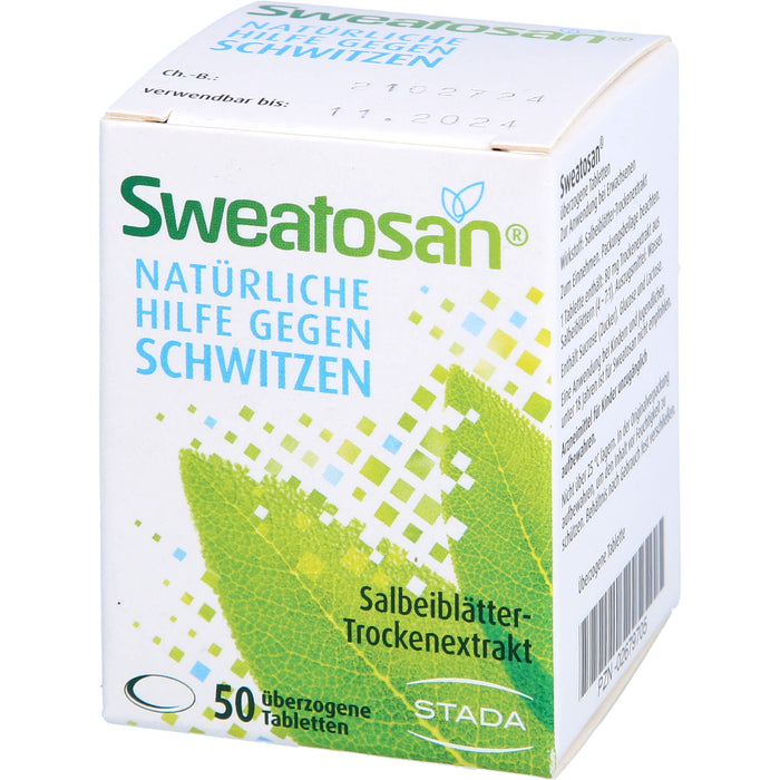 Sweatosan Tabletten natürliche Hilfe gegen Schwitzen, 50 pcs. Tablets