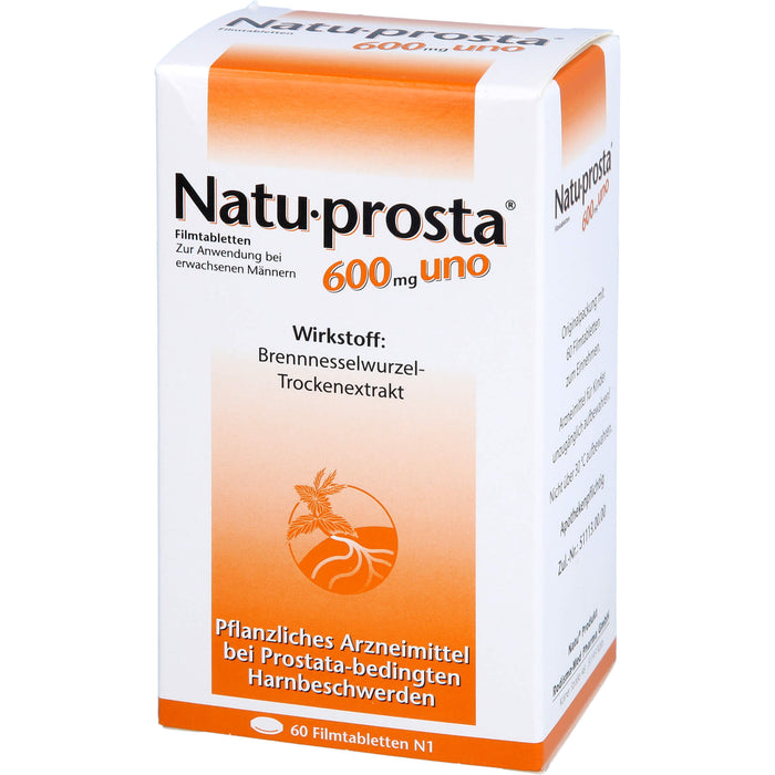 Natu-prosta 600 mg uno Filmtabletten bei Prostataerkrankungen, 60 pc Tablettes