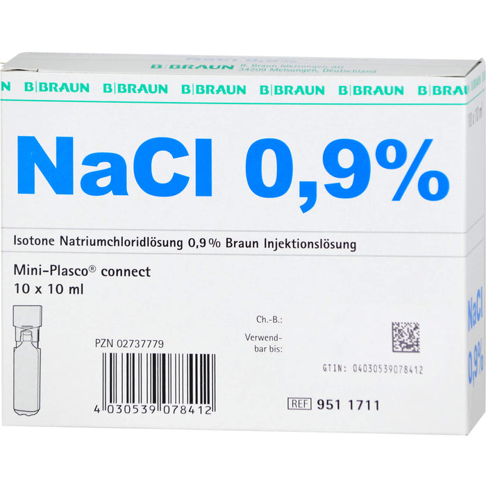 NaCl 0,9% Braun Injektionslösung Mini-Plasco connect, 10 St. Ampullen