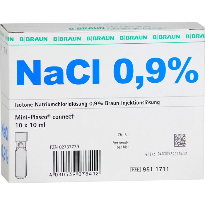 NaCl 0,9% Braun Injektionslösung Mini-Plasco connect, 10 pcs. Ampoules