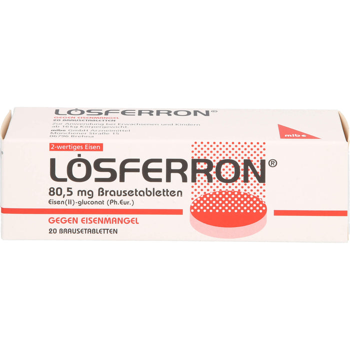 LOSFERRON Brausetabletten gegen Eisenmangel, 20 pc Tablettes