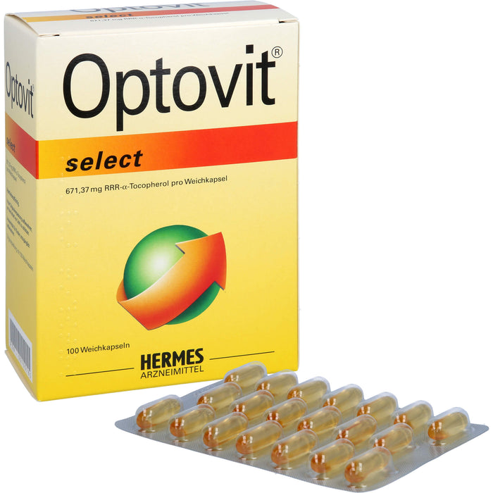 Optovit select 1000 I.E. Kapseln bei Gelenkbeschwerden zur Behandlung eines Vitamin-E Mangels, 100 pcs. Capsules