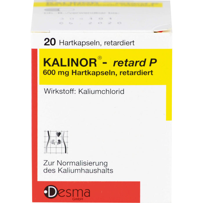 Kalinor-retard P 600 mg Hartkapseln zur Normalisierung des Kaliumhaushalts, 20 pc Capsules