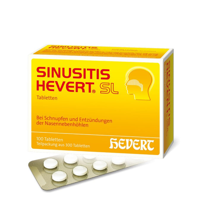 Sinusitis Hevert SL bei Schnupfen und Entzündungen der Nasennebenhöhlen, 300 St. Tabletten