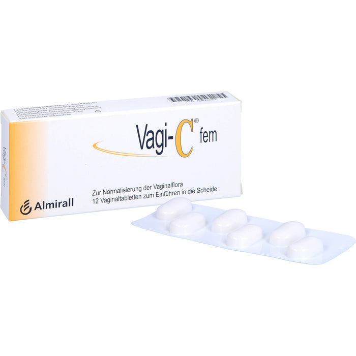 Vagi-C fem Vaginaltabletten zur Normalisierung der Scheidenflora, 12 pc Tablettes