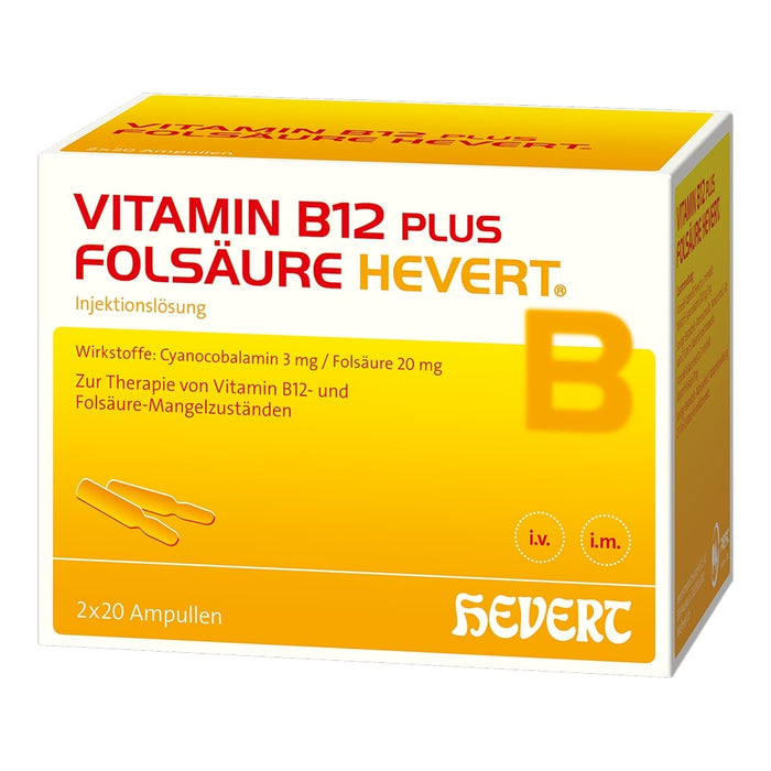 Vitamin B12 plus Folsäure Hevert Ampullen, 40 pcs. Ampoules