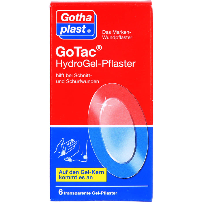 GoTac Hydro transparente Gel-Pflaster oval 7,4 cm x 4,5 cm, 6 St. Pflaster