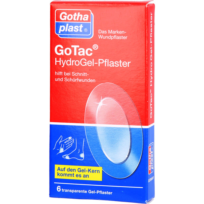 GoTac Hydro transparente Gel-Pflaster oval 7,4 cm x 4,5 cm, 6 pc Pansement