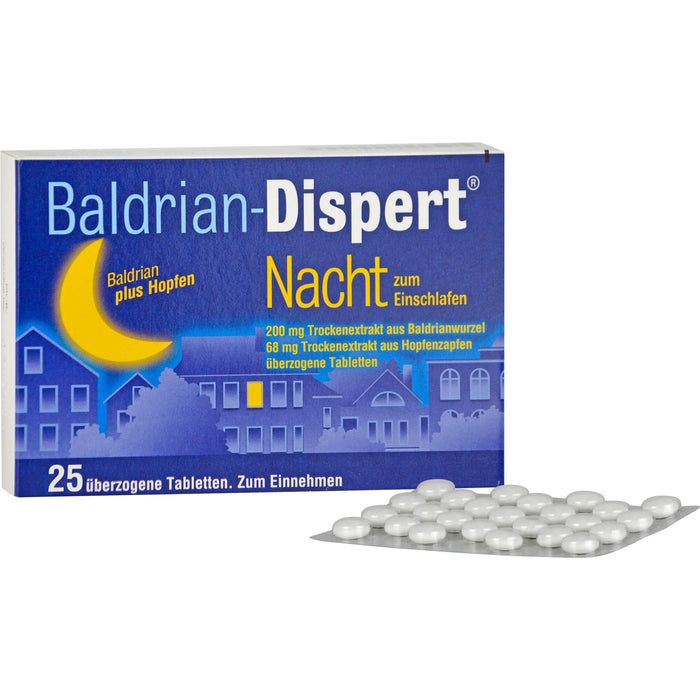 Baldrian-Dispert Nacht überzogene Tabletten, 25 St. Tabletten