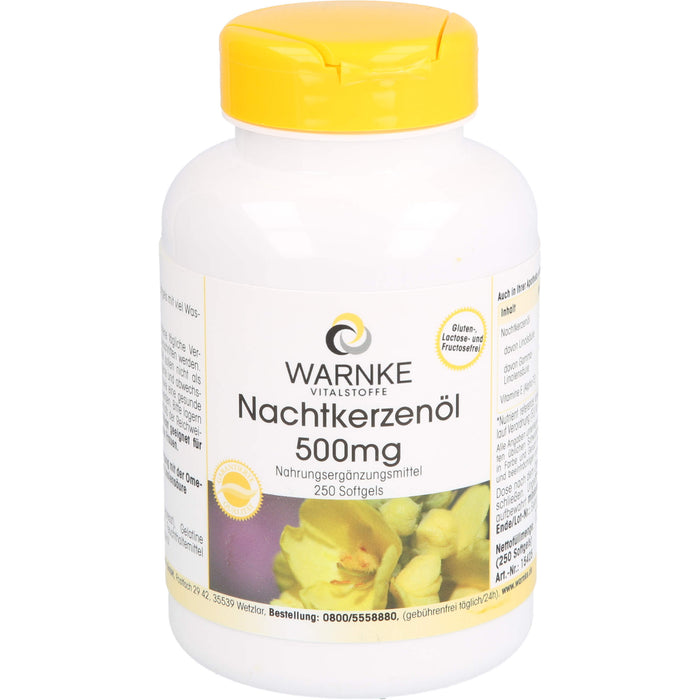 WARNKE Vitalstoffe Nachtkerzenöl 500 mg Softgels, 250 pc Capsules