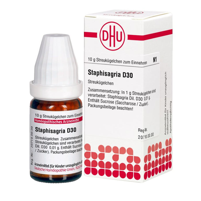 DHU Staphisagria D30 Streukügelchen, 10 g Globuli