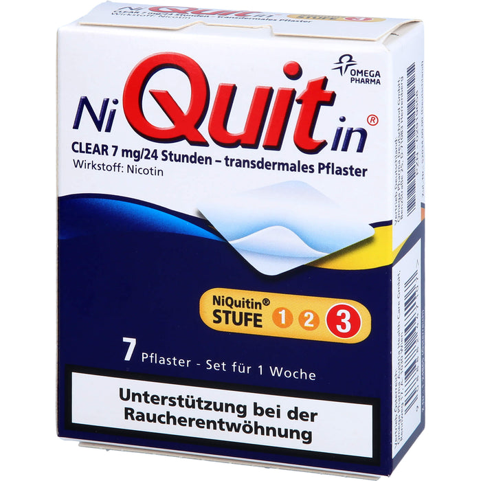 NiQuitin CLEAR 7 mg/24 Stunden - transdermales Pflaster, 7 St. Pflaster