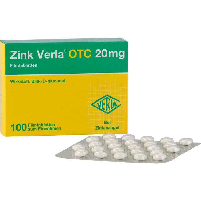 Zink Verla OTC 20 mg Filmtabletten, 100 pcs. Tablets