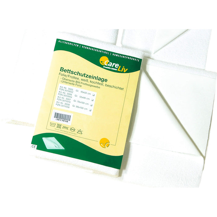 CareLiv Bettschutzeinlage Folie Frottee 100 x 200 cm, 1 pcs. underpads