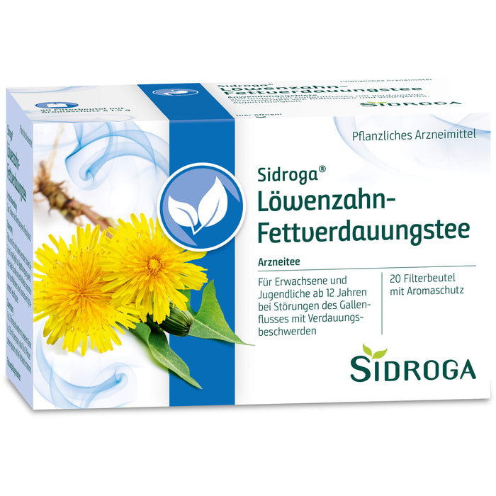 Sidroga Löwenzahn-Fettverdauungstee für den Gallenfluss, 20 pc Sac filtrant