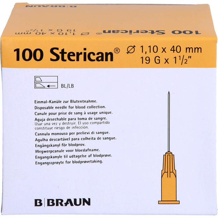 Sterican Kanülen 19GX1 1/2 1,1X40mm, 100 St KAN