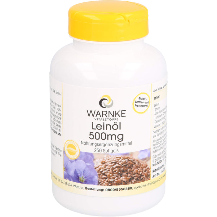 WARNKE Leinöl 500 mg Softgels, 250 pc Capsules