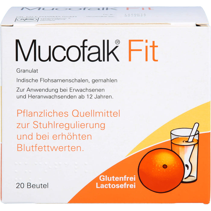 Mucofalk Fit Granulat zur Stuhlregulierung und bei erhöhten Blutfettwerten, 20 St. Beutel