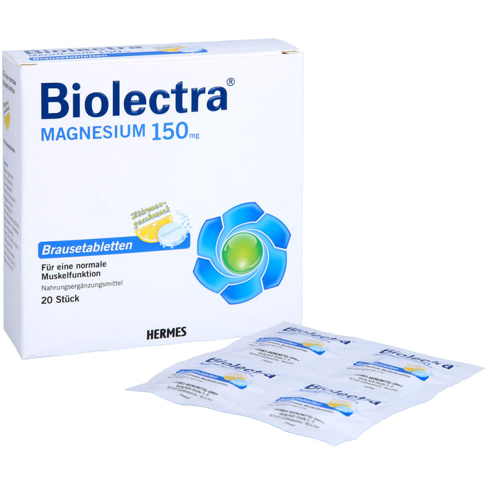 Biolectra Magnesium 150 mg Brausetabletten Zitronengeschmack, 20 pc Tablettes