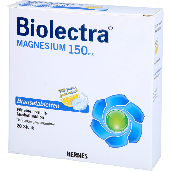 Biolectra Magnesium 150 mg Brausetabletten Zitronengeschmack, 20 pc Tablettes