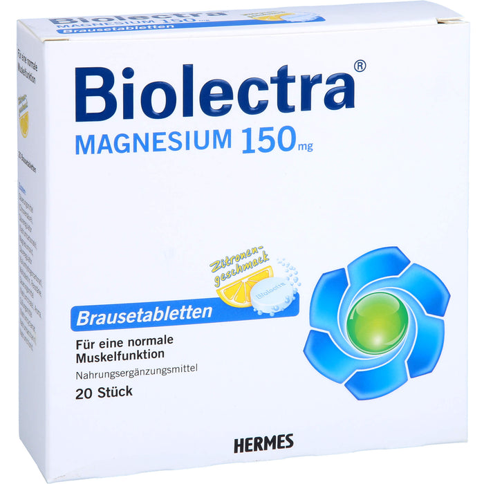 Biolectra Magnesium 150 mg Brausetabletten Zitronengeschmack, 20 pc Tablettes