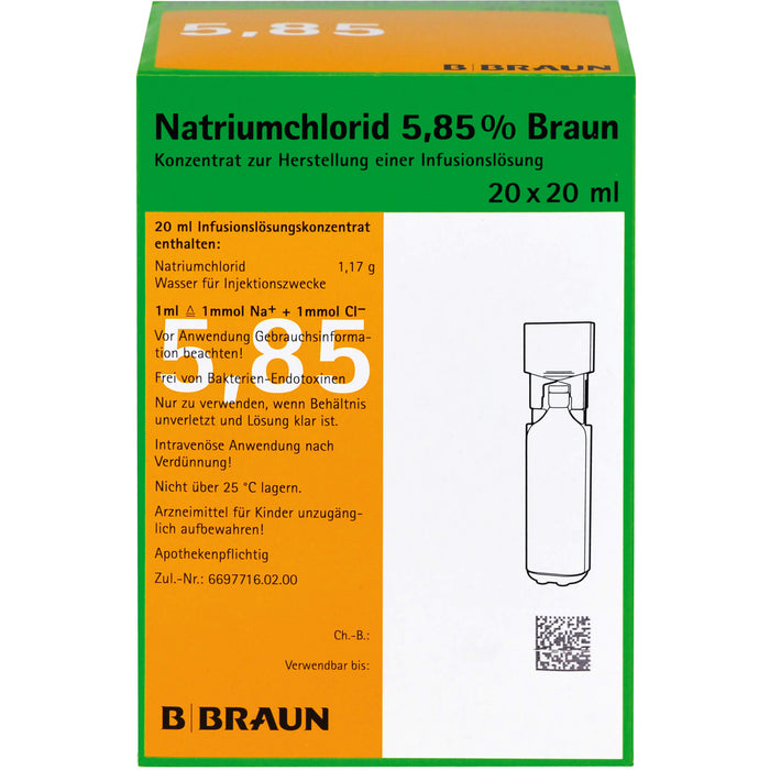 B. BRAUN Natriumchlorid 5,85 % MPC Ampullen, 20 pc Ampoules