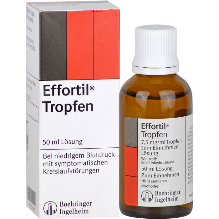 Effortil Tropfen bei niedrigem Blutdruck mit symptomatischen Kreislaufstörungen, 50 ml Solution