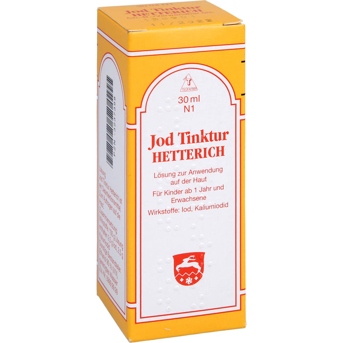 Jodtinktur Hetterich zur Haut- und Wunddesinfektion, 30 ml Solution