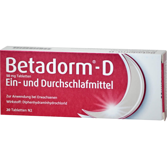 Betadorm-D 50 mg Tabletten Ein-und Durchschlafmittel, 20 pcs. Tablets