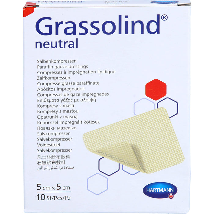 GRASSOLIND Salbenkompressen steril 5 X 5 cm, 10 pcs. Compresses