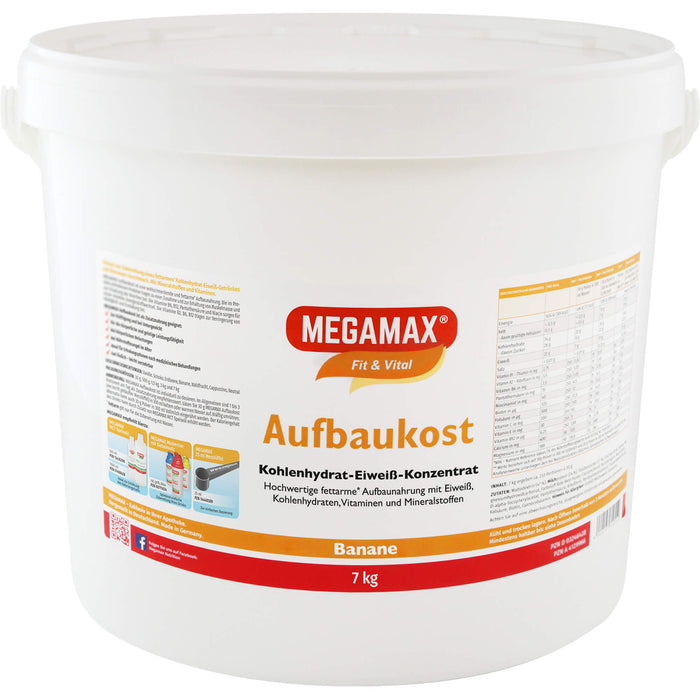 MEGAMAX Fit & Vital Aufbaukost Kohlenhydrat-Eiweiß-Konzentrat Bananen-Geschmack, 70000 g Poudre